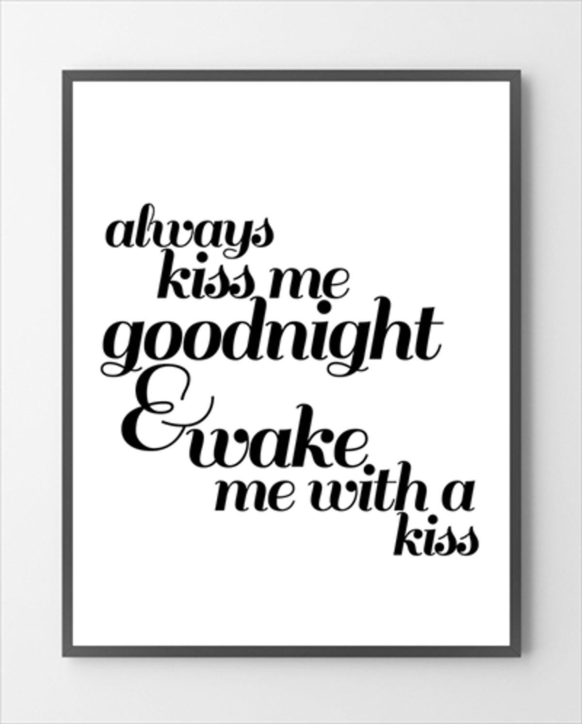 Plakater - Kiss goodnight - 30x40 cm.