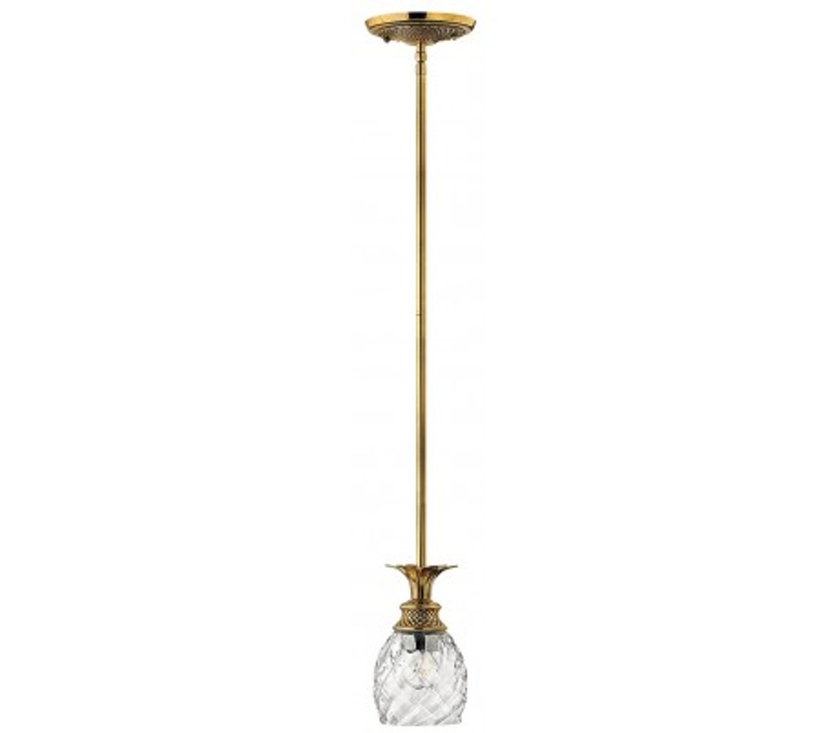 Plantation Loftlampe i stål og glas Ø12,4 cm 1 x E27 - Børstet messing/Klar