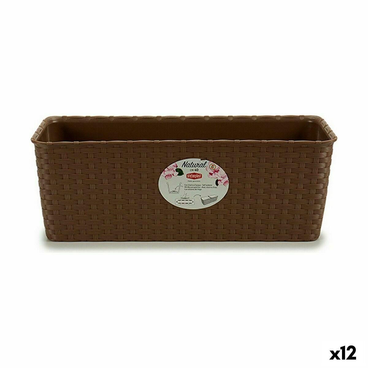 Plantekasse Stefanplast Beige Plastik 39 x 13,5 x 15,5 cm (12 enheder)