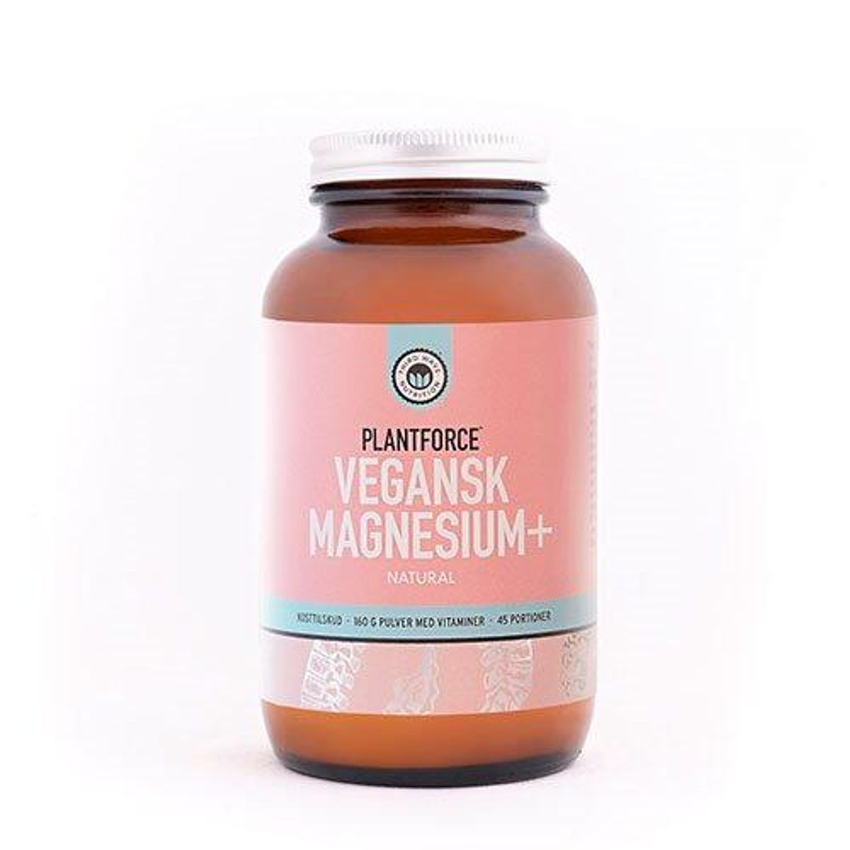 Plantforce Magnesium+ Natural, Vegansk, 160g.