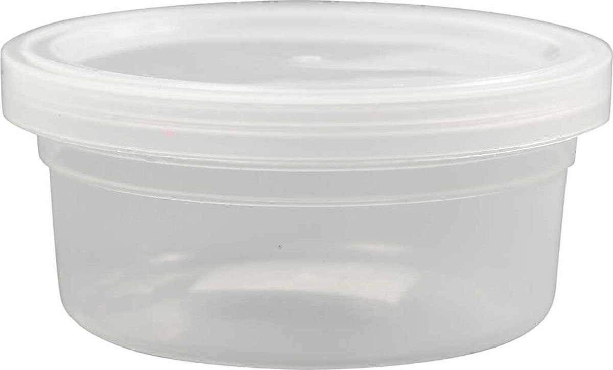 Plastbøtte Med Låg - H 38 Mm - ø 84 Mm - 125 Ml - 20 Stk.