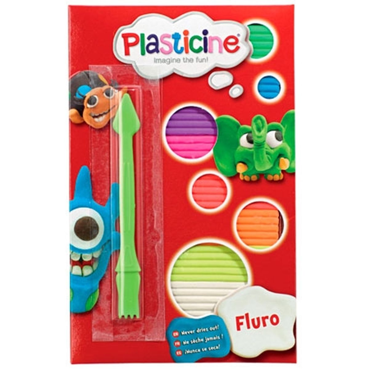 Plasticine Fluro Modellervokssæt