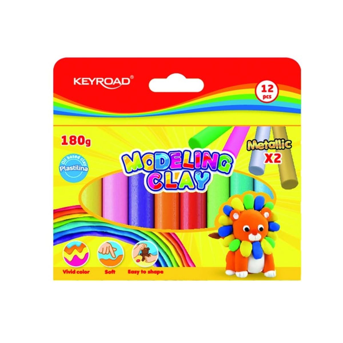 Plasticine KEYROAD 12x15g Mix Farver.