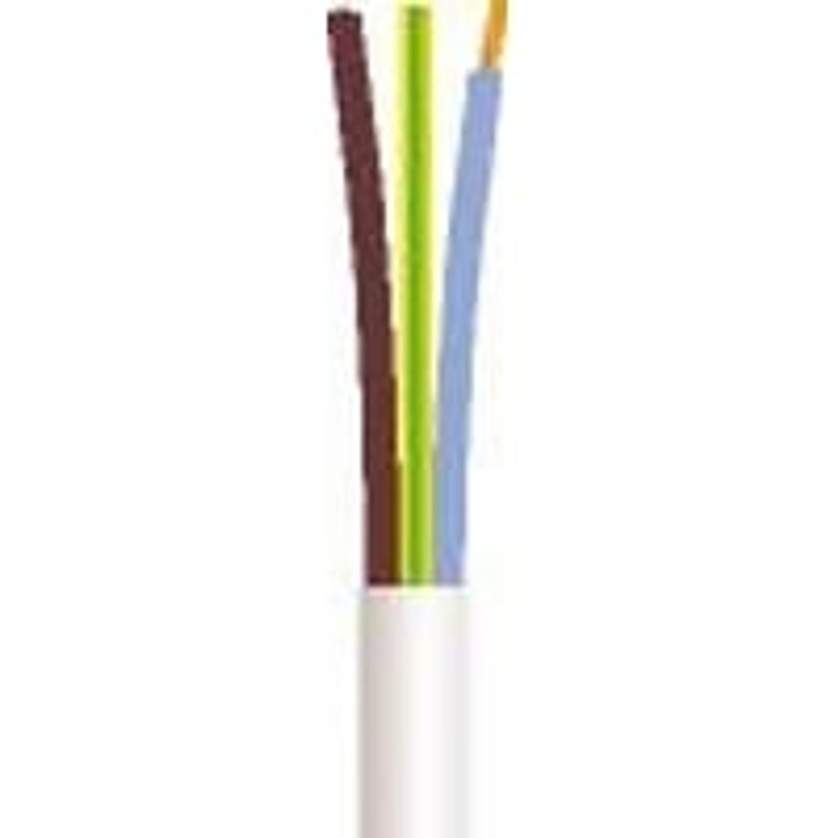 Plastkabel 3G1 mm hvid - 50 meter