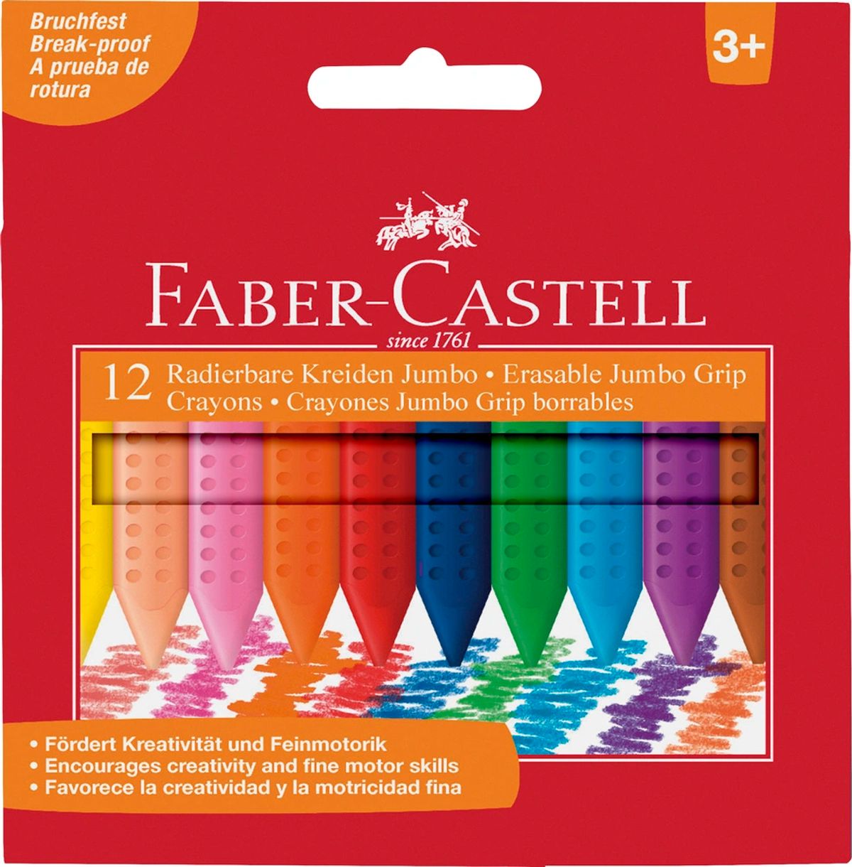 Plastkridt grip Faber-Castell 12 farver