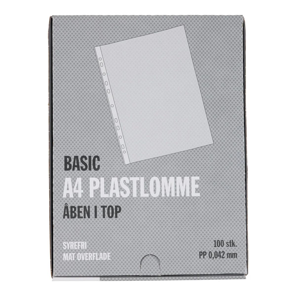 Plastlomme Relief basic tynd mat A4 0,042mm 100stk