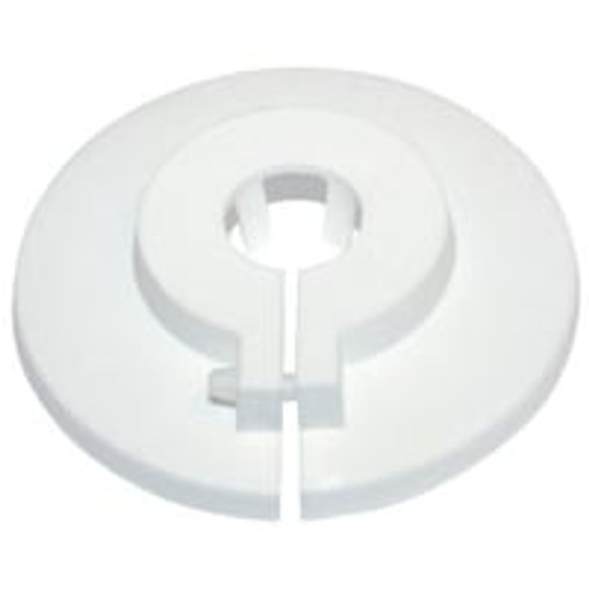 Plastroset til 16 mm med slids, udvendig 70 mm, H:12 mm, hvid