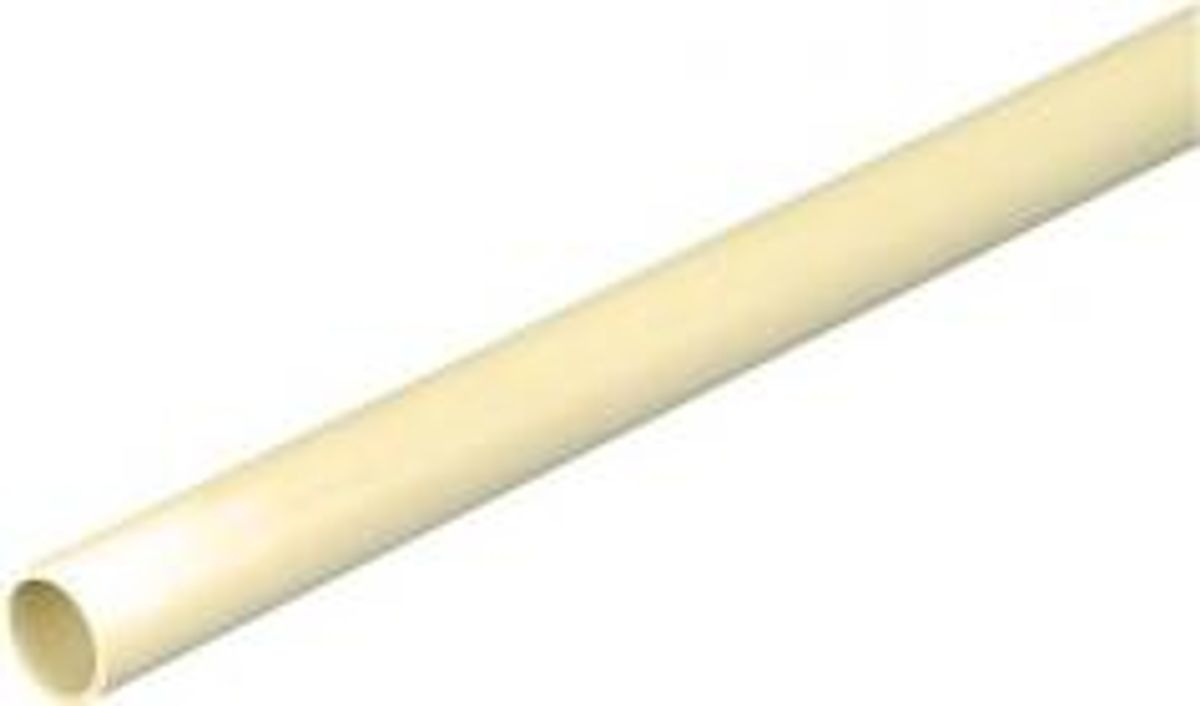 PLASTRØR STIVE 50MM (2") PVC, GUL/HVID