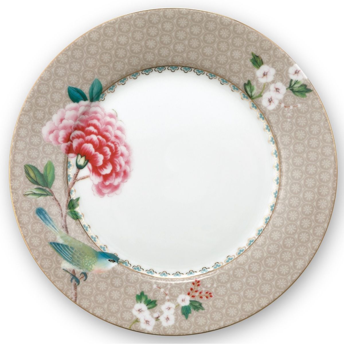 Plate Blushing Birds Khaki 21cm