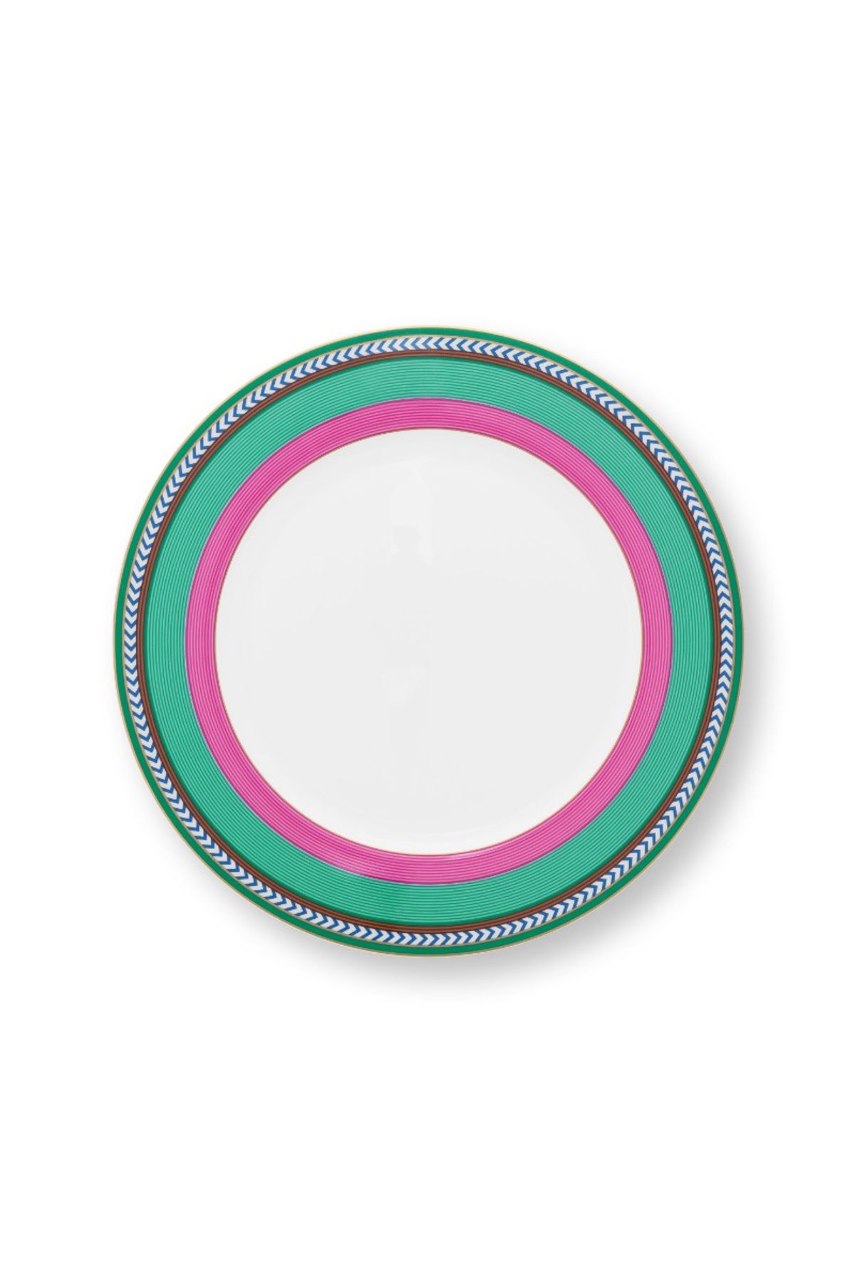 Plate Chique Stripes Pink-Green 28cm