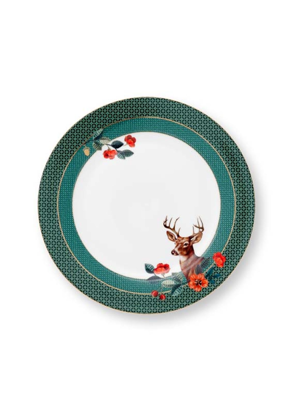 Plate Winter Wonderland Deer Green 26.5cm