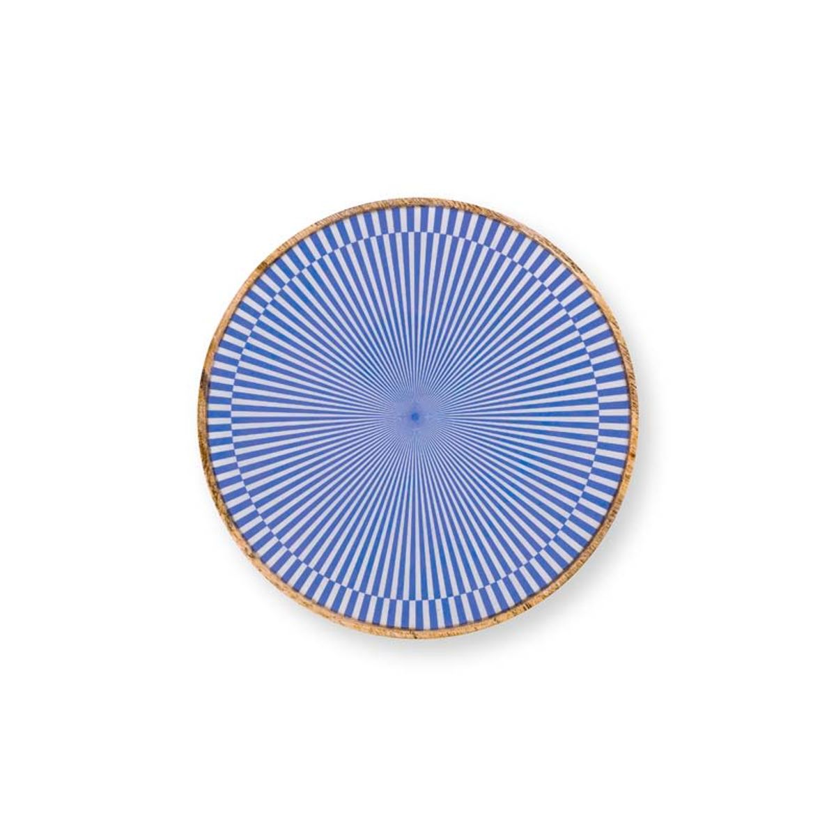 Platter o/f Bleached Mango White-Blue 22cm