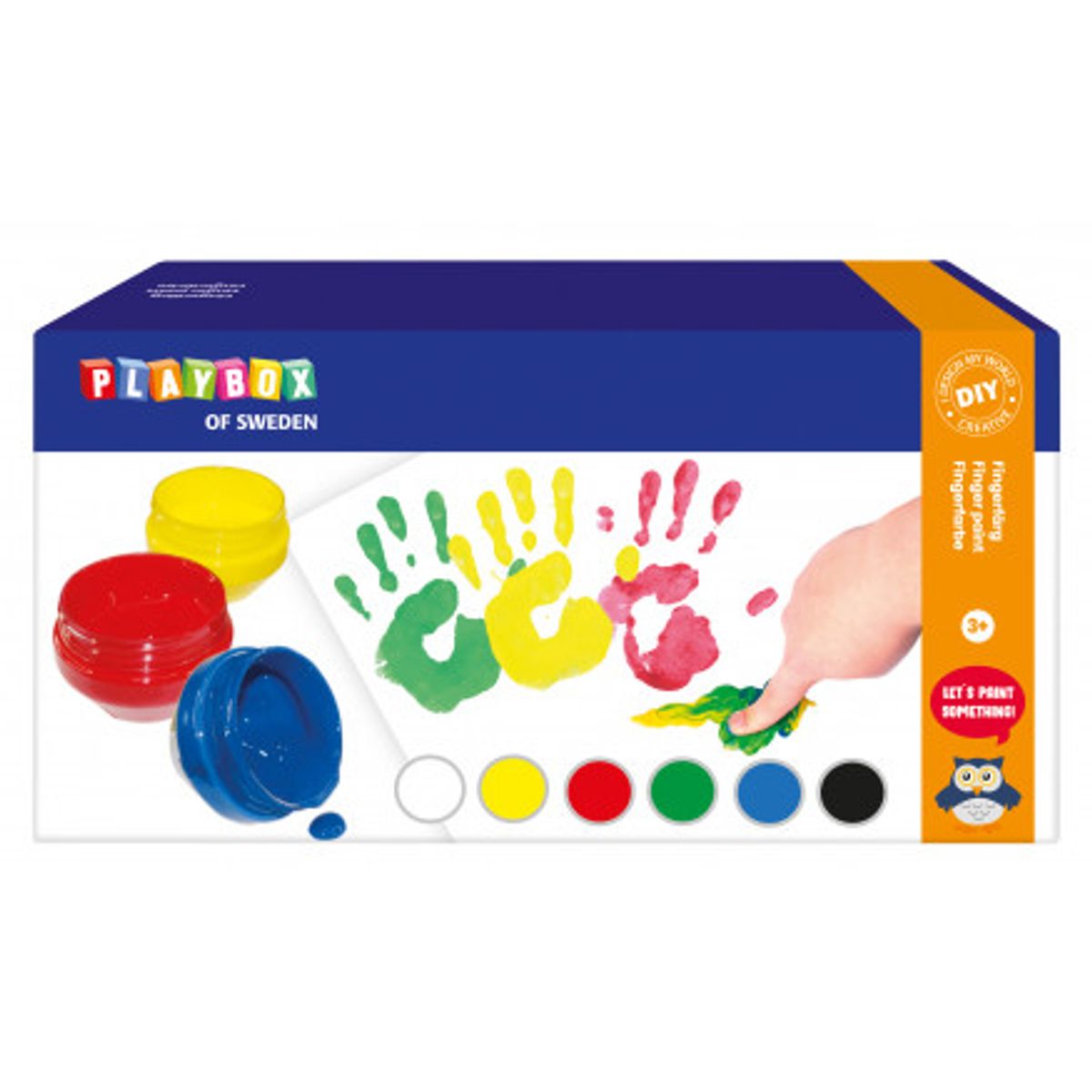 Playbox Fingermaling 6 farver 50ml - 6 stk