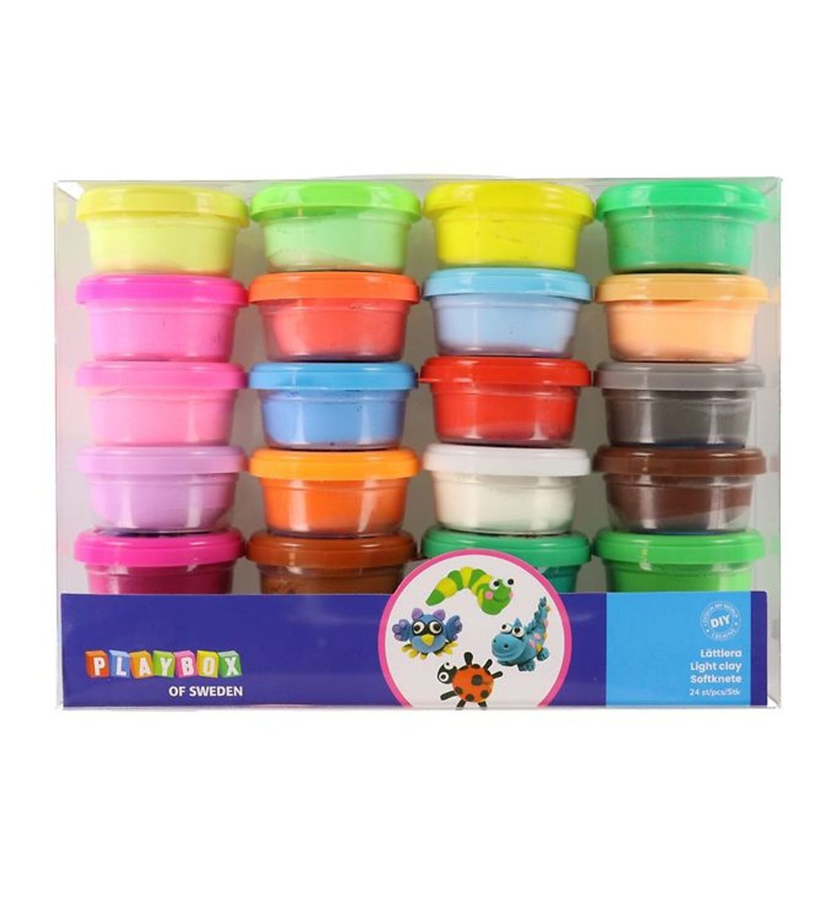 Playbox Silk Clay Modellervoks - 24 stk - 10 gram