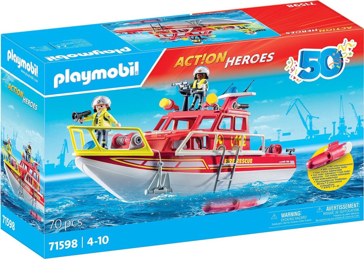 Playmobil Action Heroes - Brandslukningsbåd - 50 år - 71598