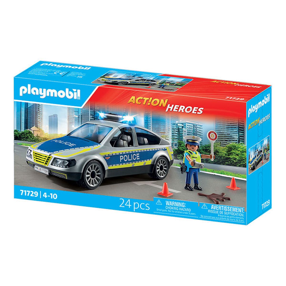 Playmobil Action Heroes - Politipatruljebil m. Lys/Lyd - 71729 -