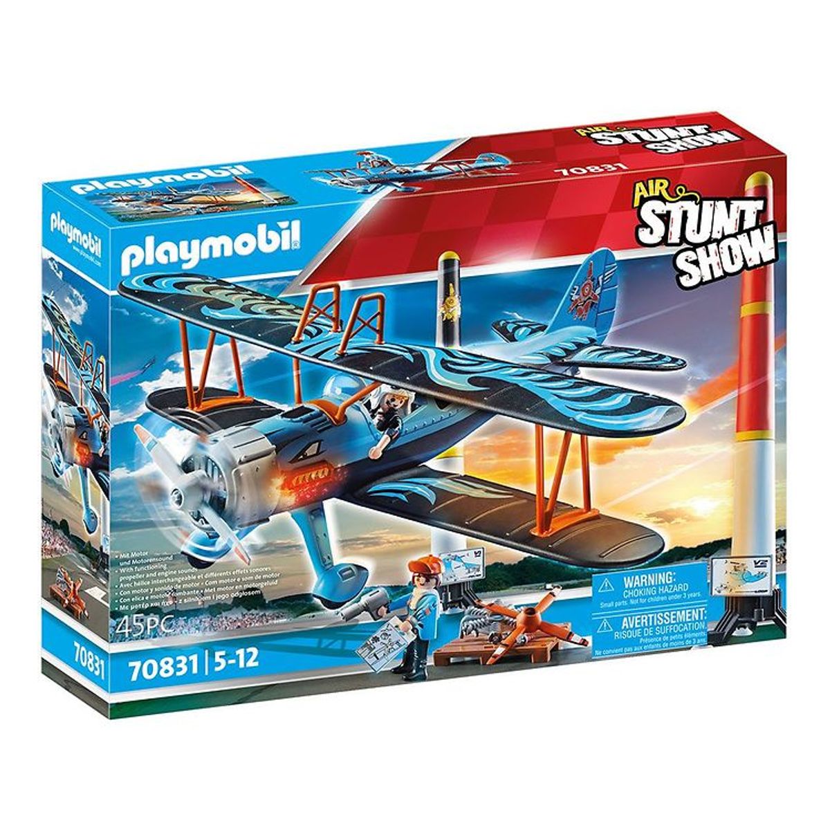 Playmobil Air Stuntshow - Dobbeltdækker "Føniks" - 70831 - 45 De