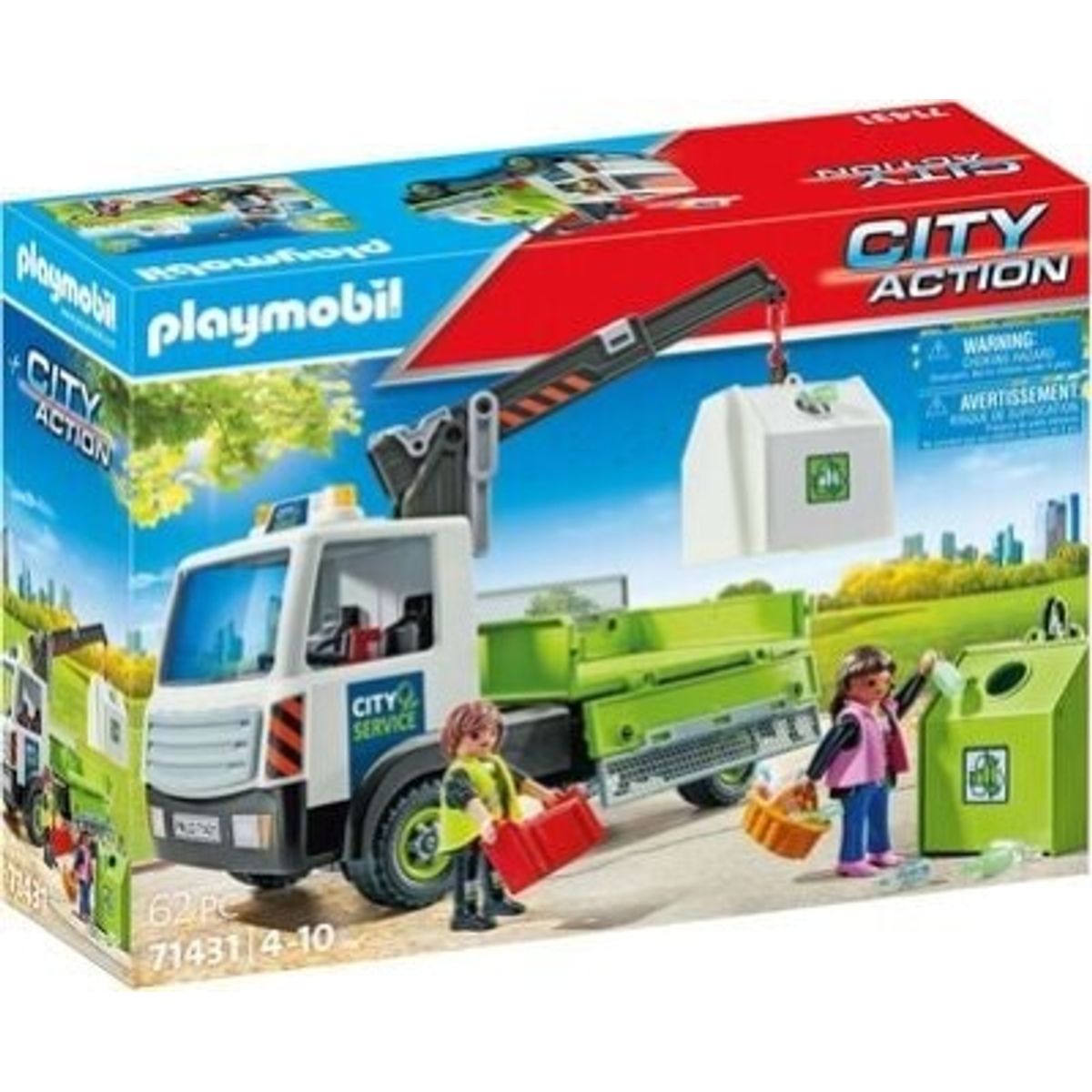 Playmobil City Action - Lastbil Med Container Til Glas - 71431