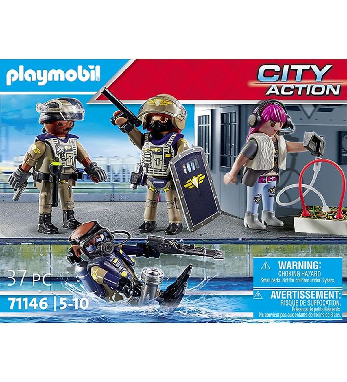 Playmobil City Action - SWAT-Figursæt - 71146 - 37 Dele