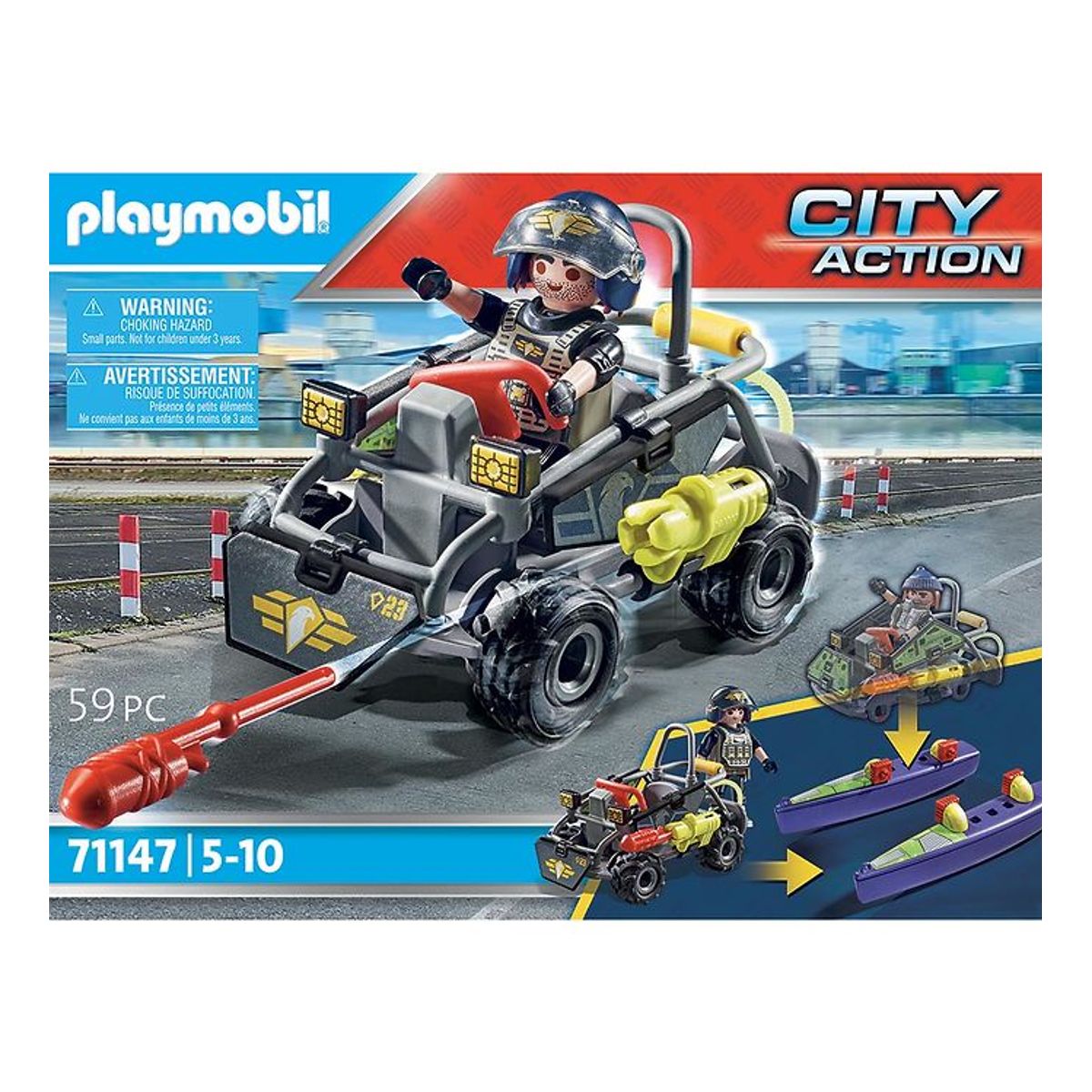 Playmobil City Action - SWAT Multi Terrain Quad - 71147 - 59 Del