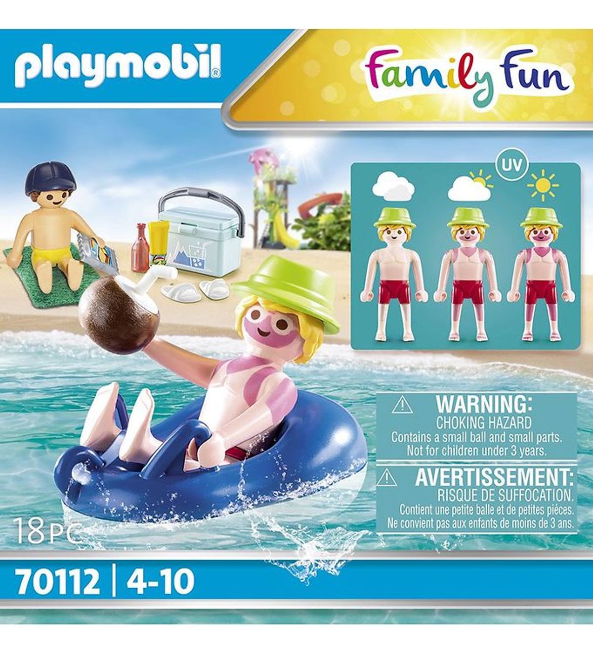 Playmobil Family Fun - Badegæst Med Badering - 70112 - 18 Dele