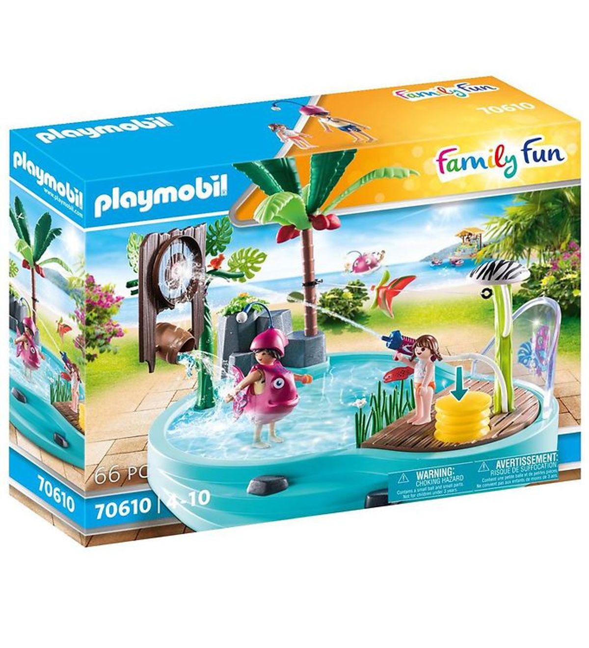 Playmobil Family Fun - Sjov Pool Med Vandpistol - 70610 - 65 Del