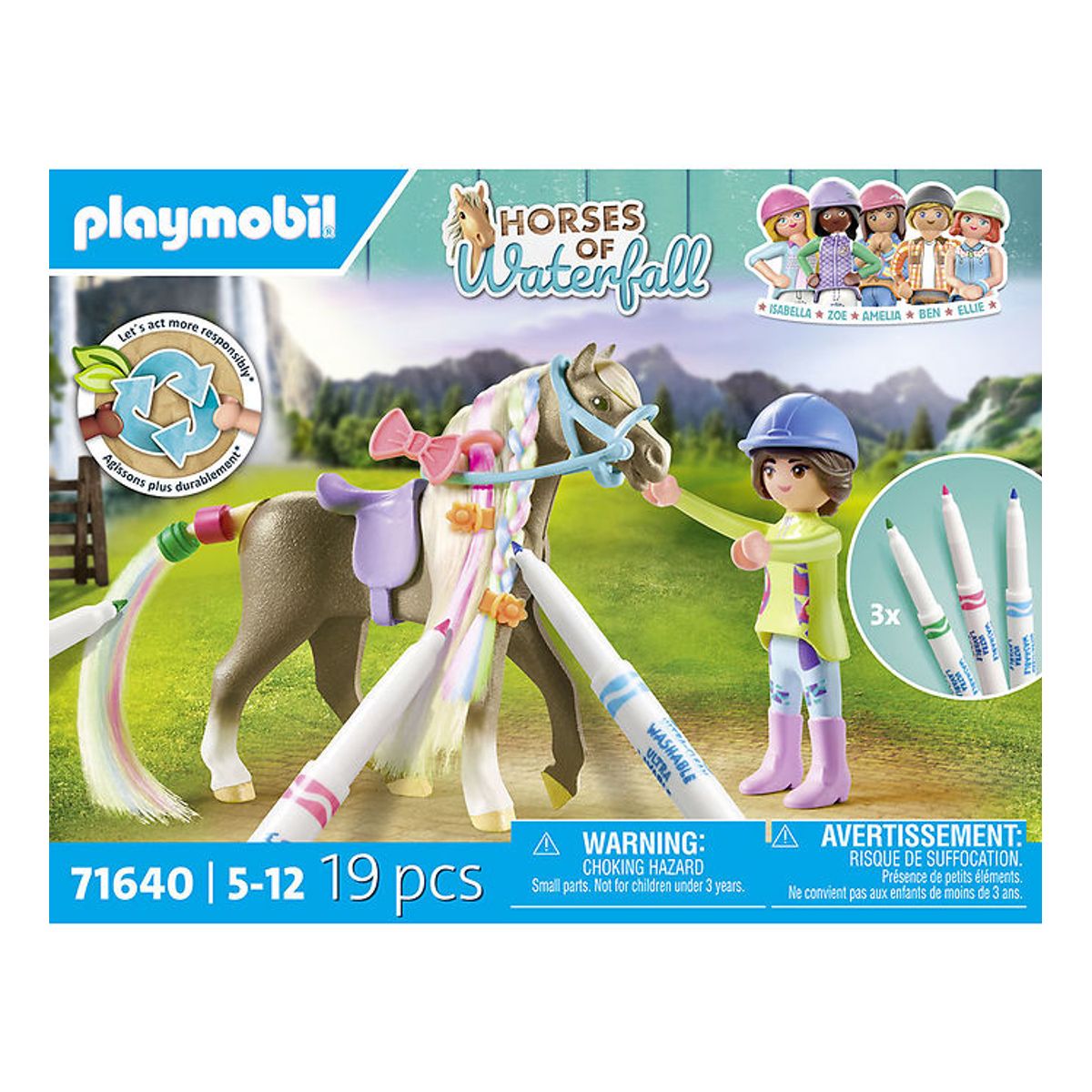 Playmobil Horses Of Waterfall - Vaskbar Heste-sæt - 71640 - 19 D