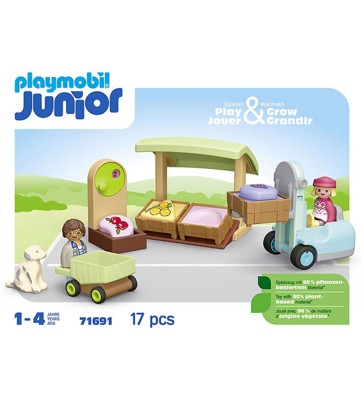 Playmobil Junior - Økologisk Markedsbod og Gaffeltruck - 71691 -