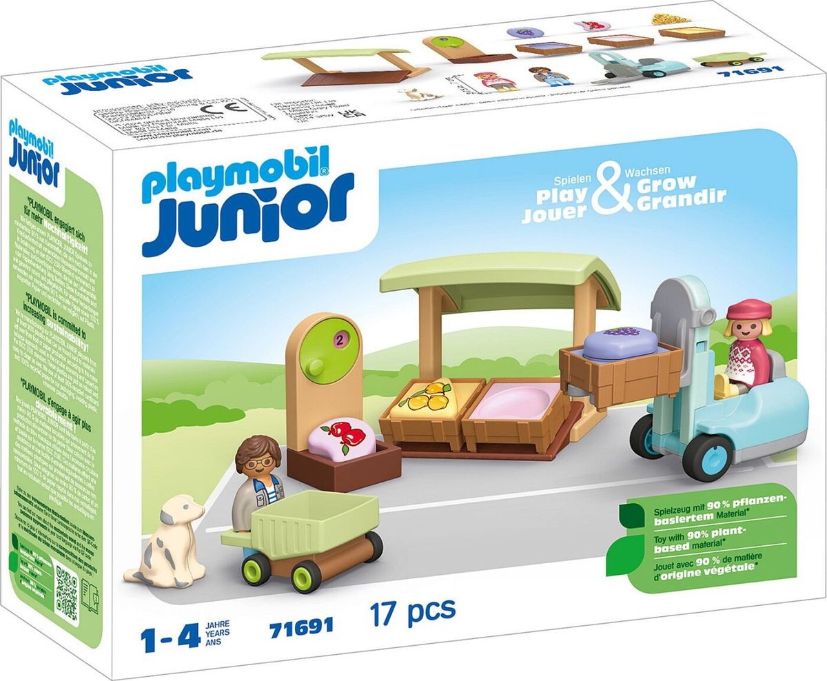 Playmobil Junior - økologisk Markedsbod Og Gaffeltruck - 71691