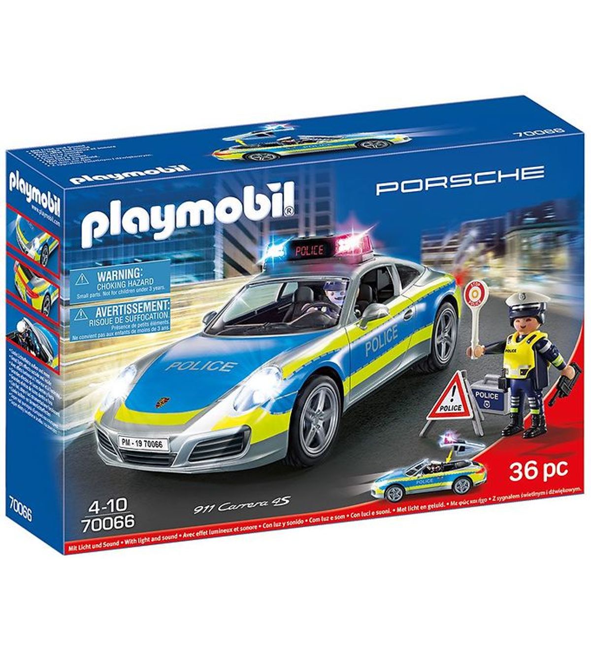 Playmobil - Porsche 911 Carrera 4S Politibil - Grå - 70066 - 36