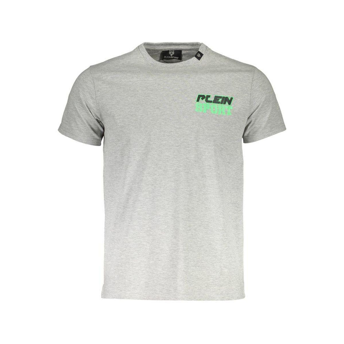 Plein Sport Gray Cotton Men T-Shirt