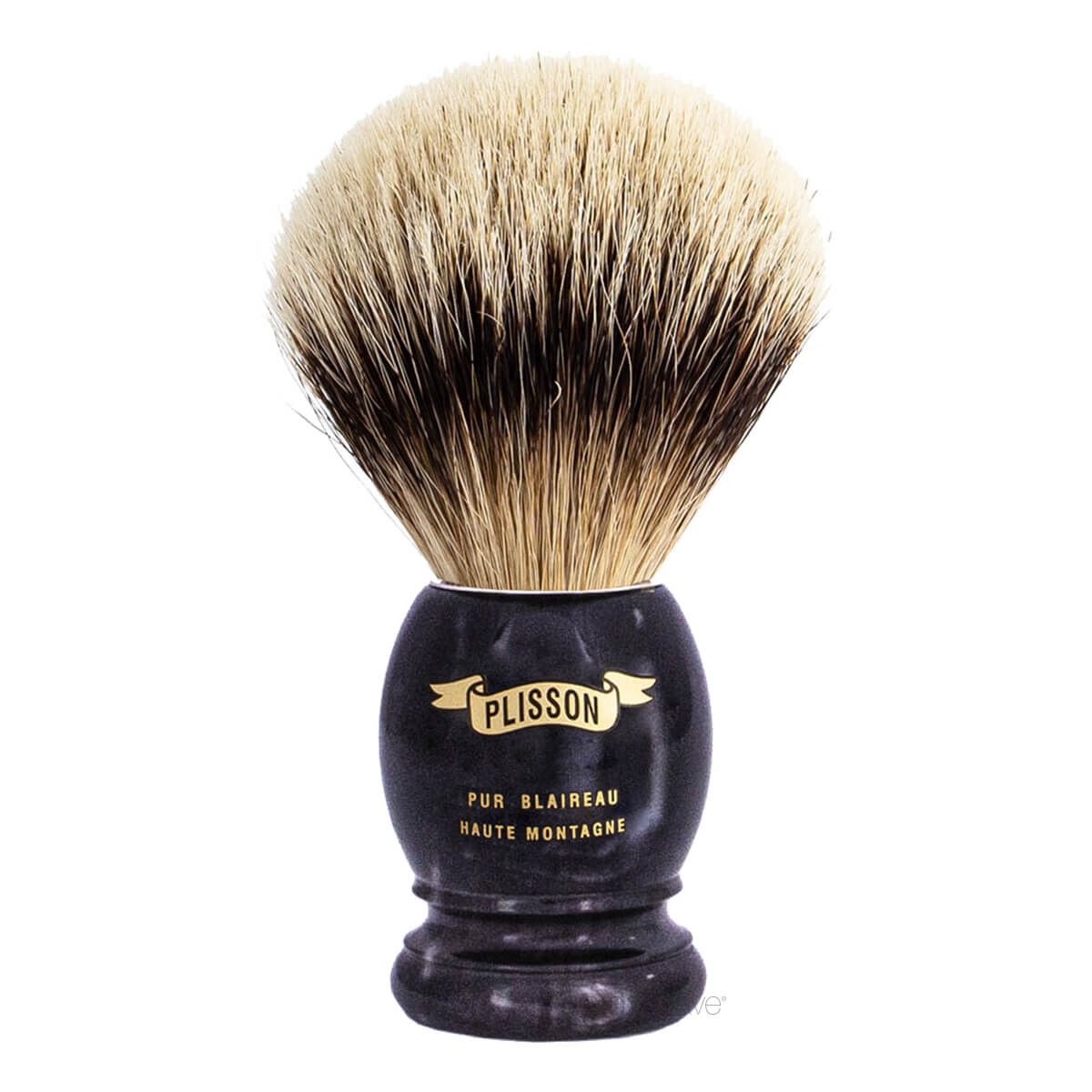 Plisson Barberkost, High Mountain White Badger & Genuine Black Horn, Original, Str. 12