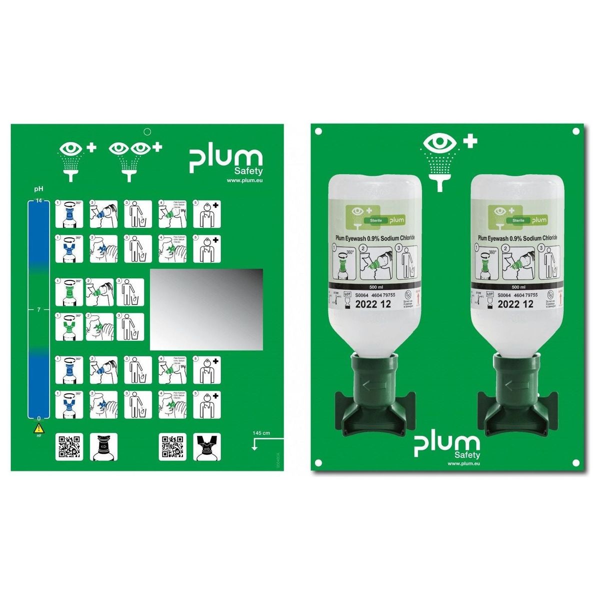 Plum Øjenskyllestation m/2 x 500 ml Plum Øjenskyl