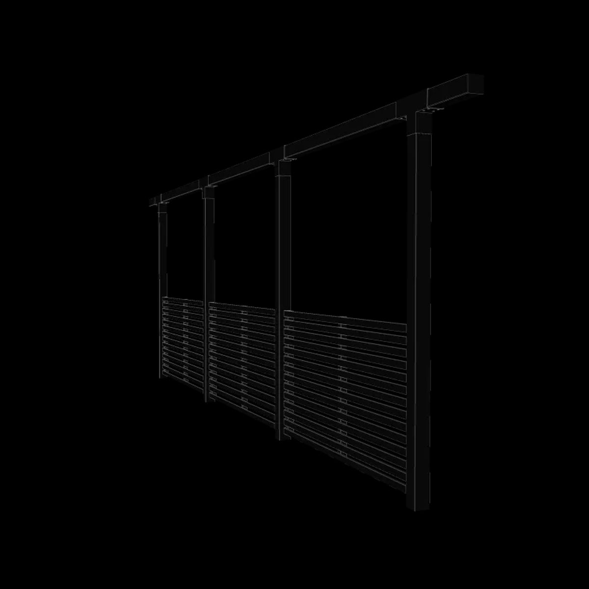 Plus Enkelt Pergola 3 moduler incl. Tokyo hegn - 664x9x218 - 179098-15