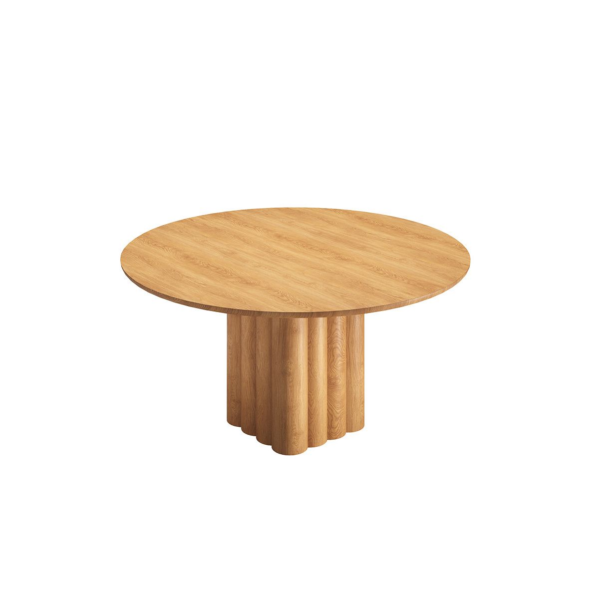 Plush Table Round fra DK3 (Olieret eg, Ø 140 cm + 2 tillægsplader)