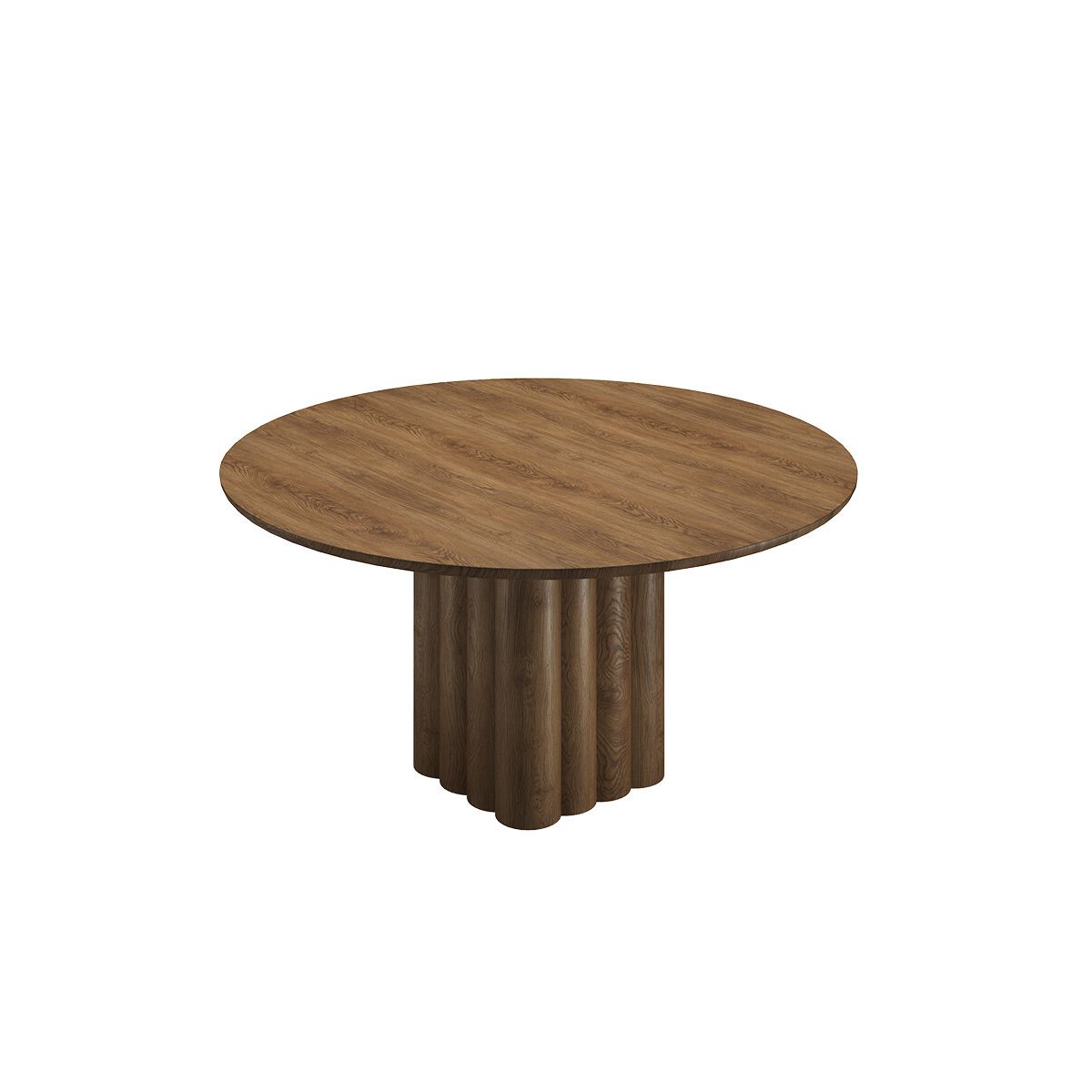 Plush Table Round fra DK3 (Røget eg, Ø 140 cm + 2 tillægsplader)