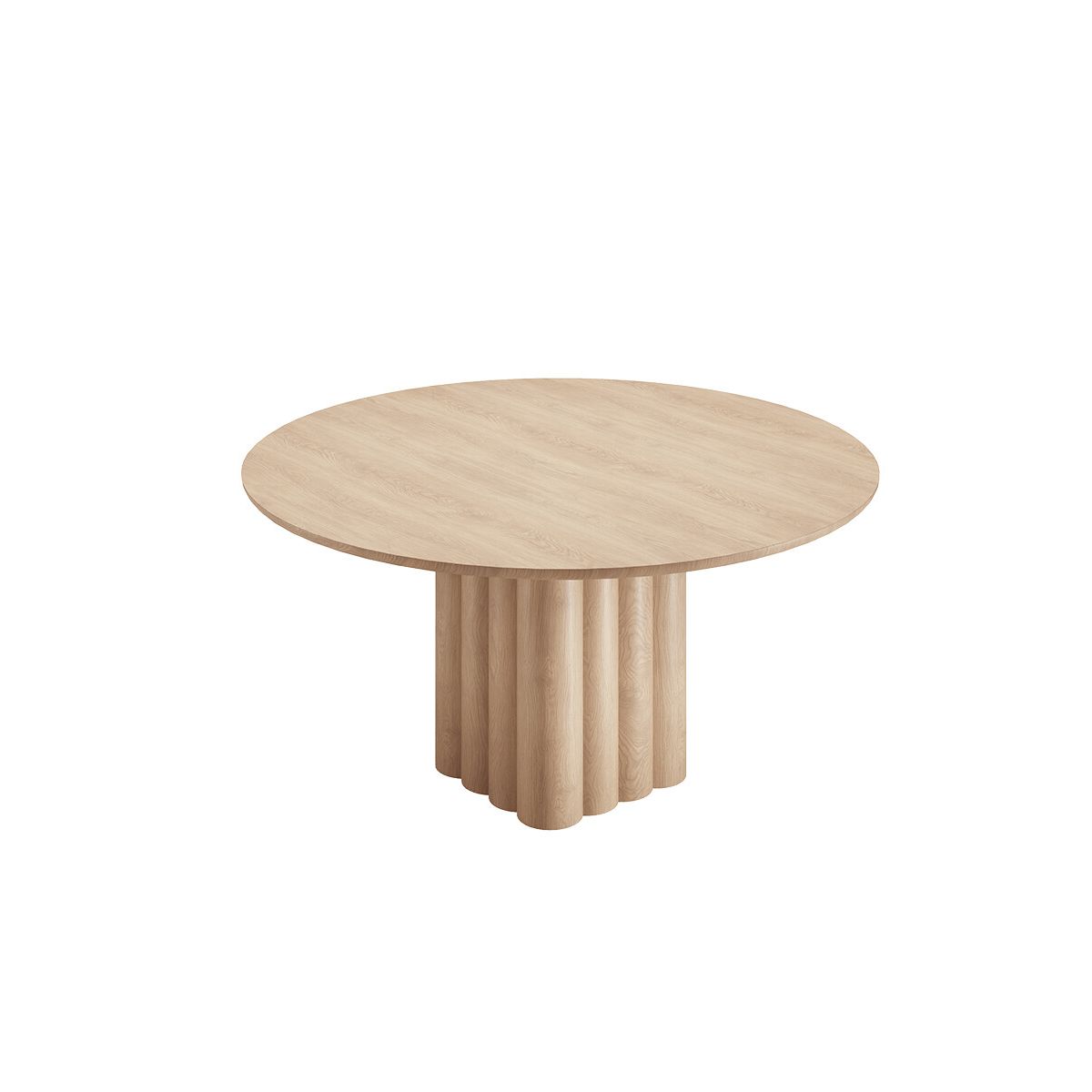 Plush Table Round fra DK3 (Sæbebehandlet eg, Ø 140 cm + 2 tillægsplader)