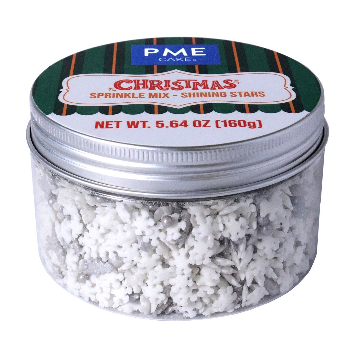 PME - Christmas Sprinkles Silver Shining Stars, 160g,