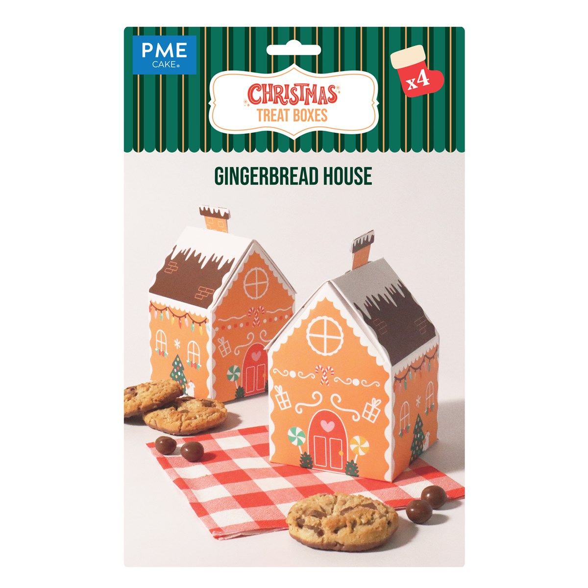 PME - Gaveæske Gingerbread House, 4 stk.