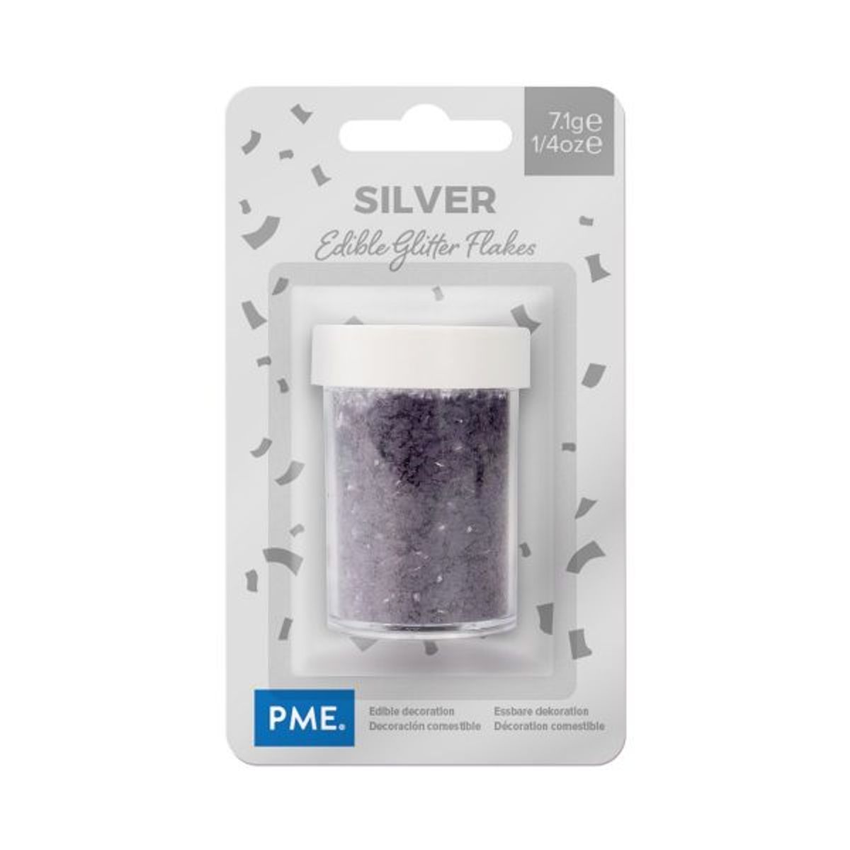 PME - Glitter Flakes, Silver 7g - Uden E171