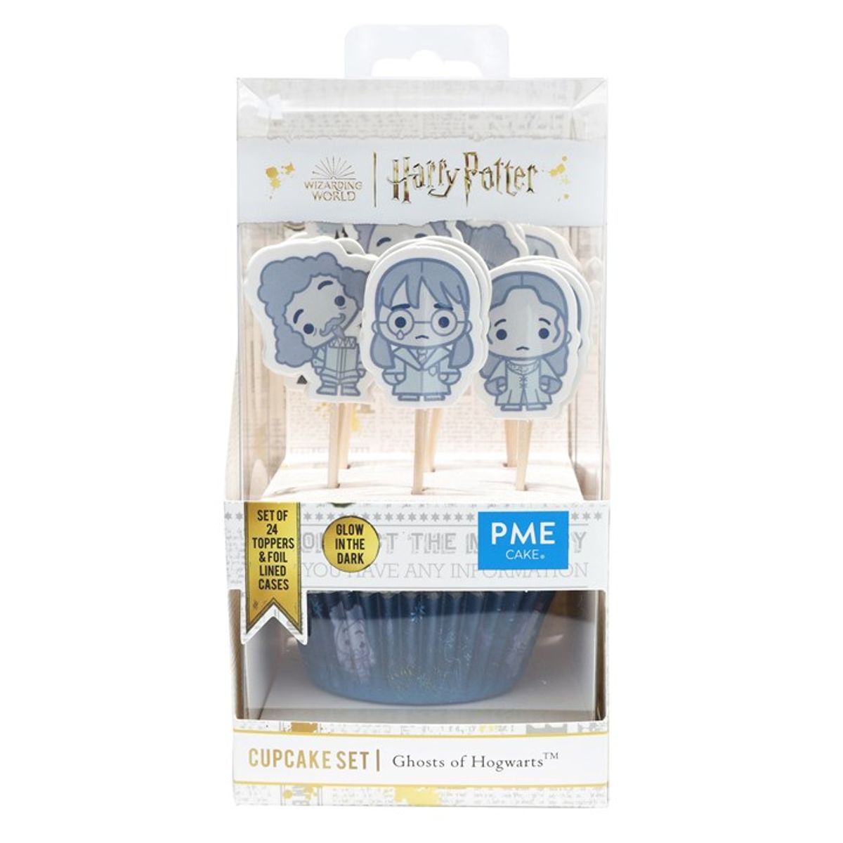 PME - Hogwarts Spøgelser Toppers inkl. Muffinsforme Metalfolie, 24 stk