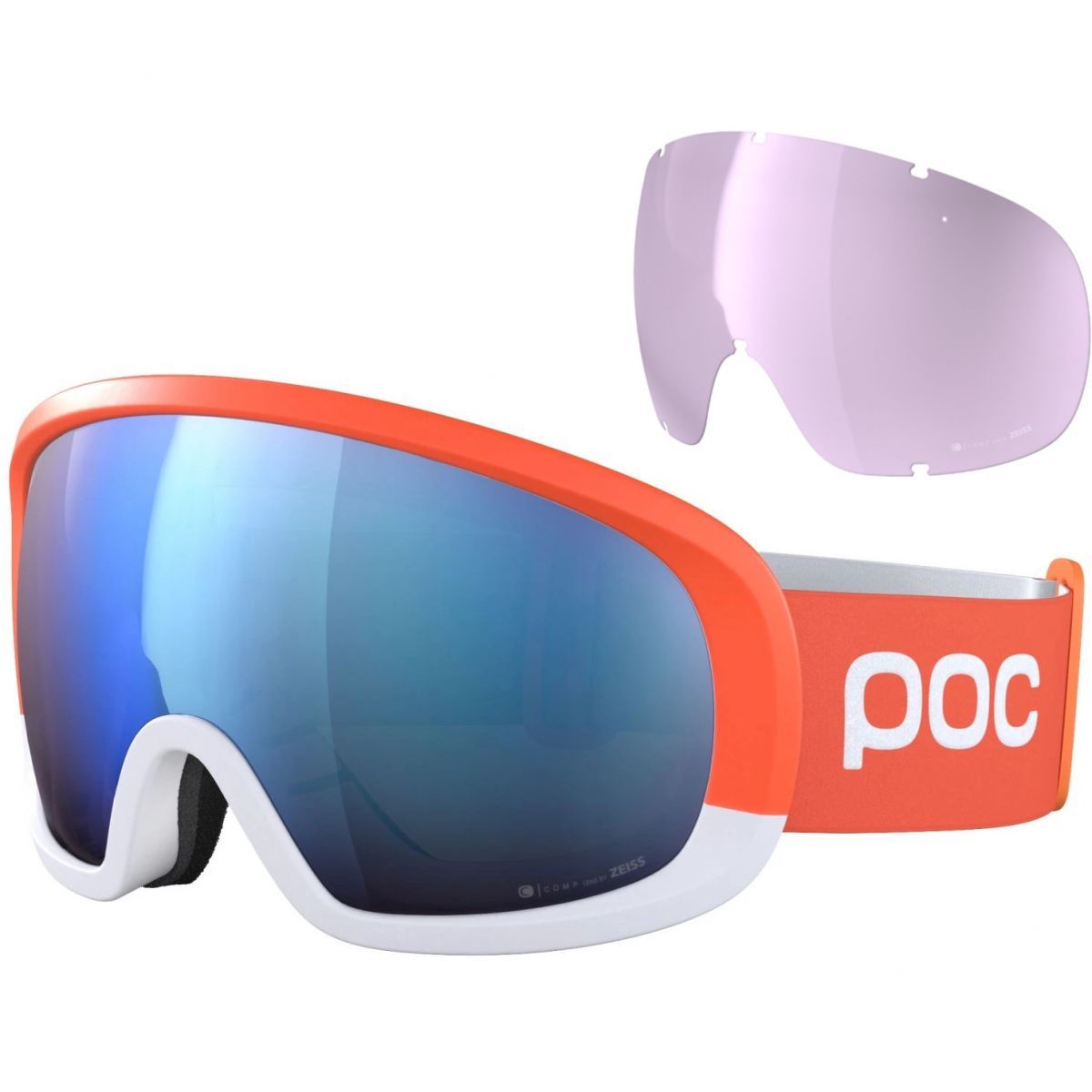 POC Fovea Mid Race, skibriller, zink orange/hydrogen white