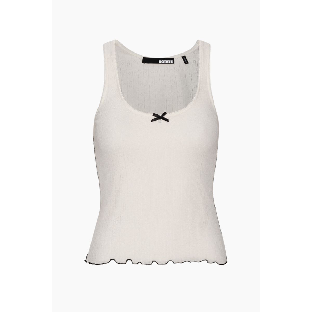 Pointelle Tank Top - Bright White - ROTATE - Hvid L