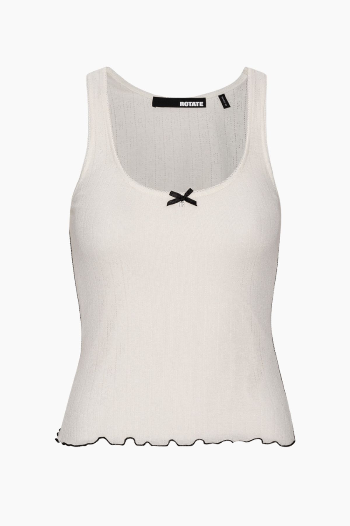 Pointelle Tank Top - Bright White - ROTATE - Hvid M