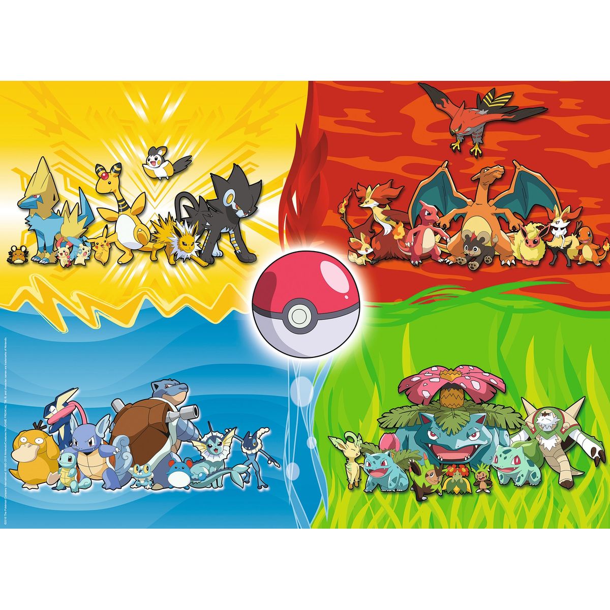 Pokemon Puslespil - Pokemon Types (150 XXL Stk)