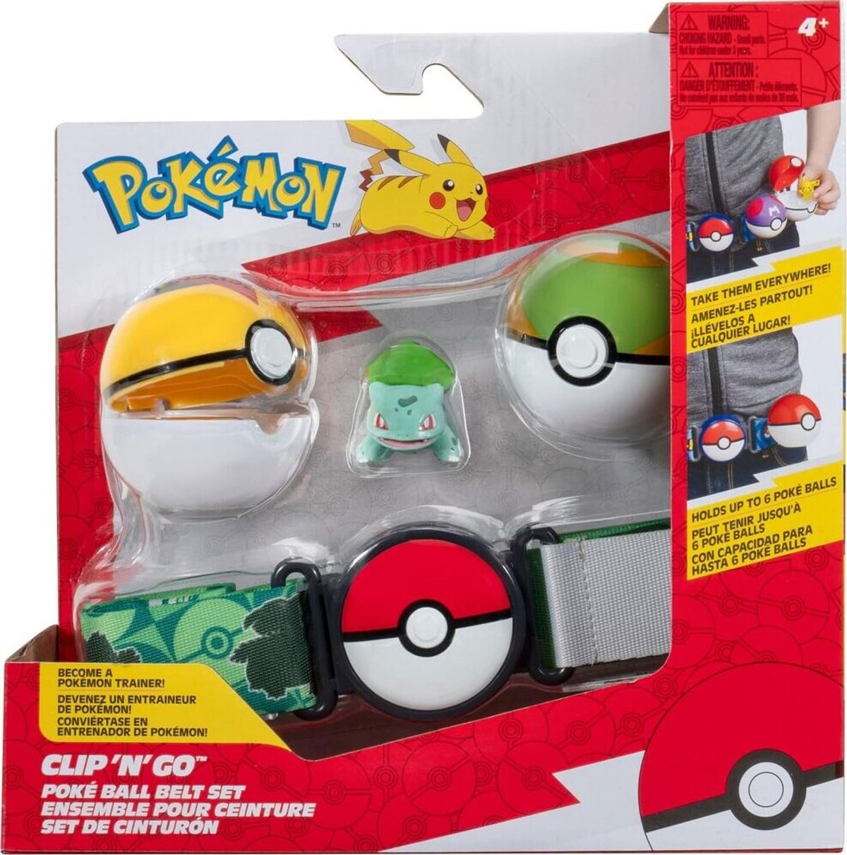 Pokémon - Clip N Go Poké Ball Belt Set - Bulbasaur