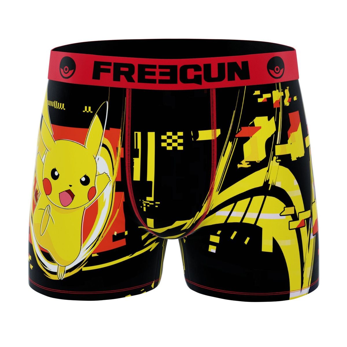 Pokémon Drenge Boxershorts - Pikachu Gul Rød - Freegun Microfiber