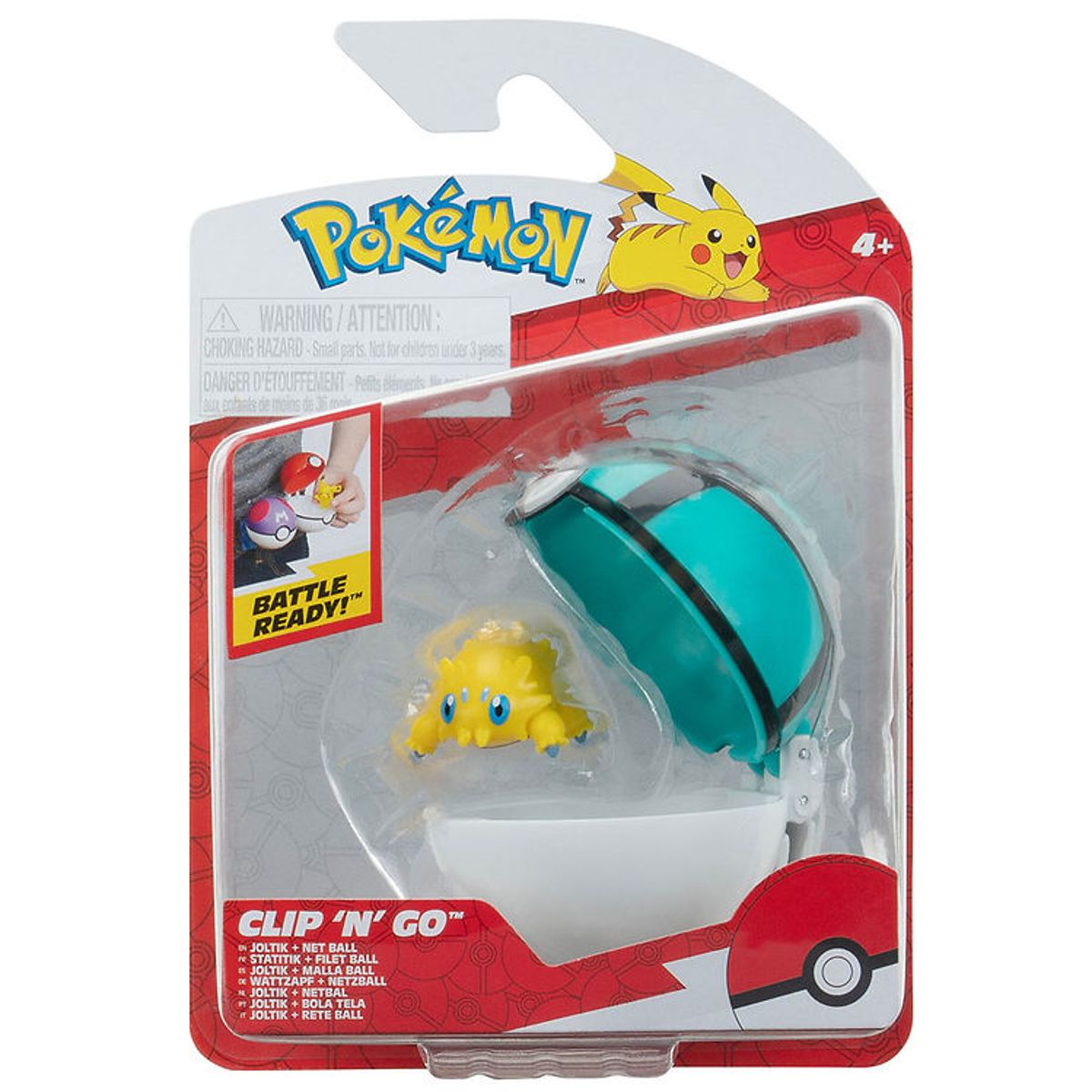 Pokémon Figur - Clip N Go - Joltik m. Net Ball