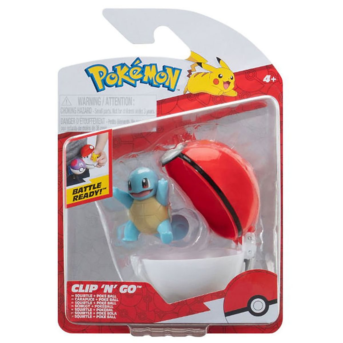 Pokémon Figur - Clip N Go - Squirtle m. Poke Ball