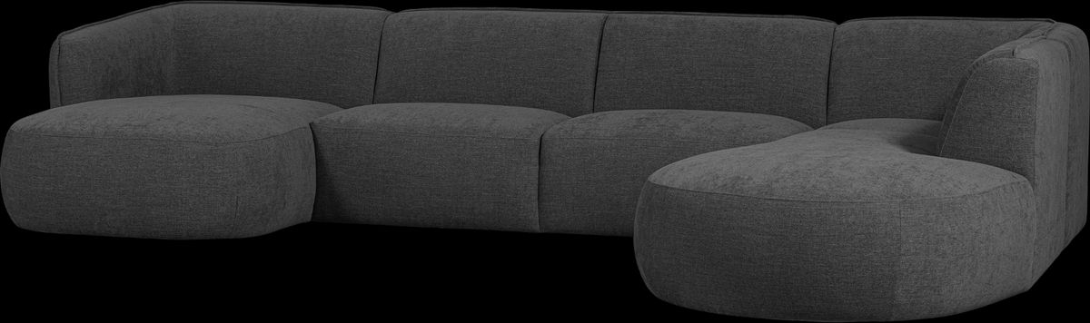 Polly, Hjørnesofa højrevendt, grå, H71x245x353 cm